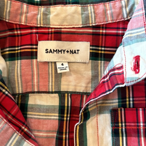 SAMMY + NAT PLAY COLLECTION CLASSIC POPLIN BUTTONDOWN IN RED TARTAN, Size 4 - Picture 5 of 8